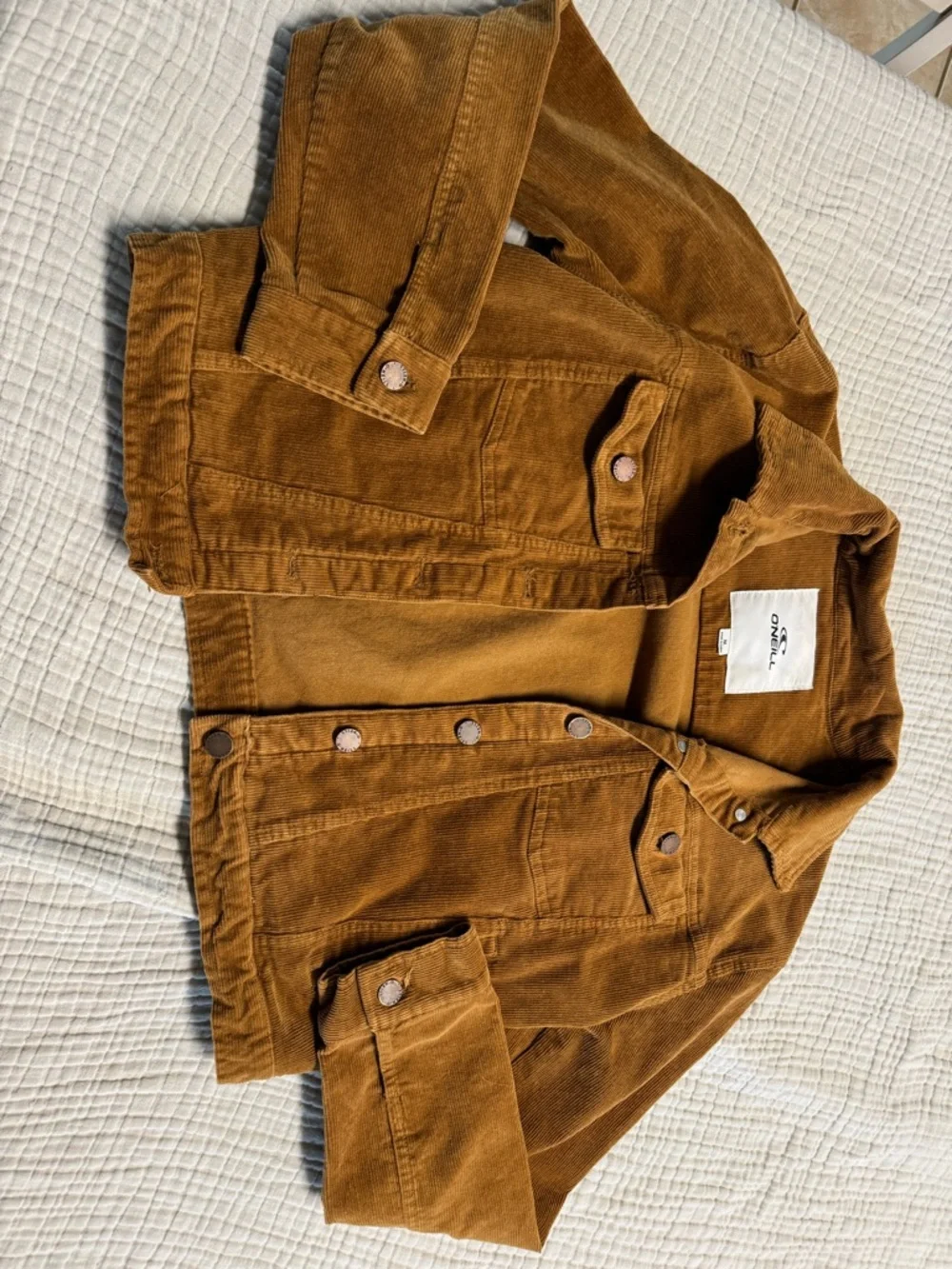 O'Neill Corduroy Shacket in Caramel Brown - Picture 3 of 3